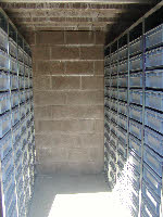 High density storage racks with euro containers 600x400x120mm