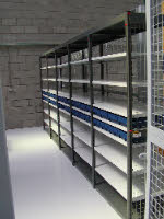 Linspace Shelving with 600mm Depth Plastic Containers